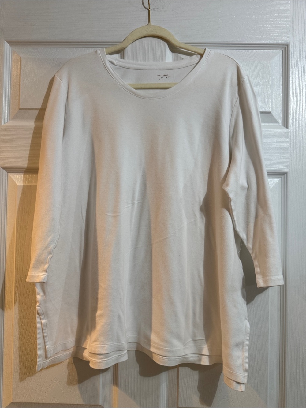 Coldwater Creek Cream Long Sleeve Scoop Neck Tunic